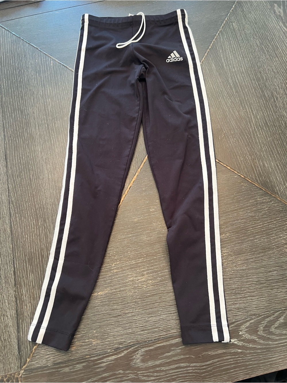 Adidas womens Black Track Pants with White Stripes